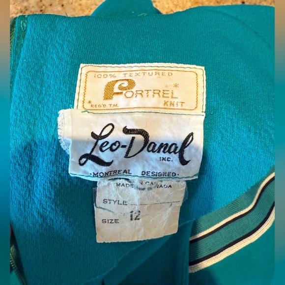 Vintage blue dress with  white stripe - Picture 10 of 14